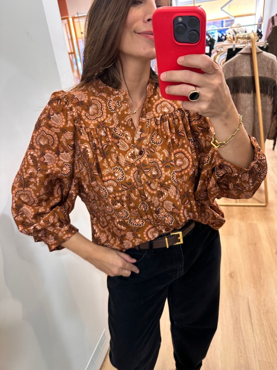 Blouse Louise CAMEL FEUILLE - RUE DES ABBESSES Top