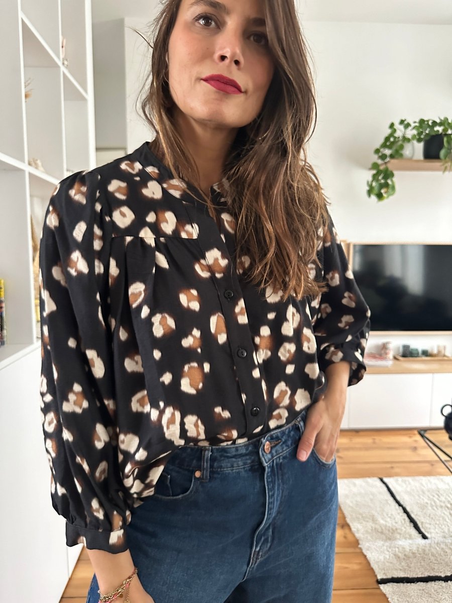 Blouse Louise NOIR LEO - RUE DES ABBESSES Top