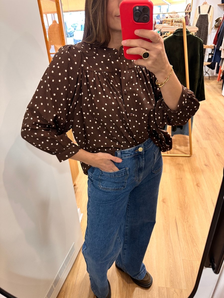 Blouse Louise MARRON POIS - RUE DES ABBESSES Top