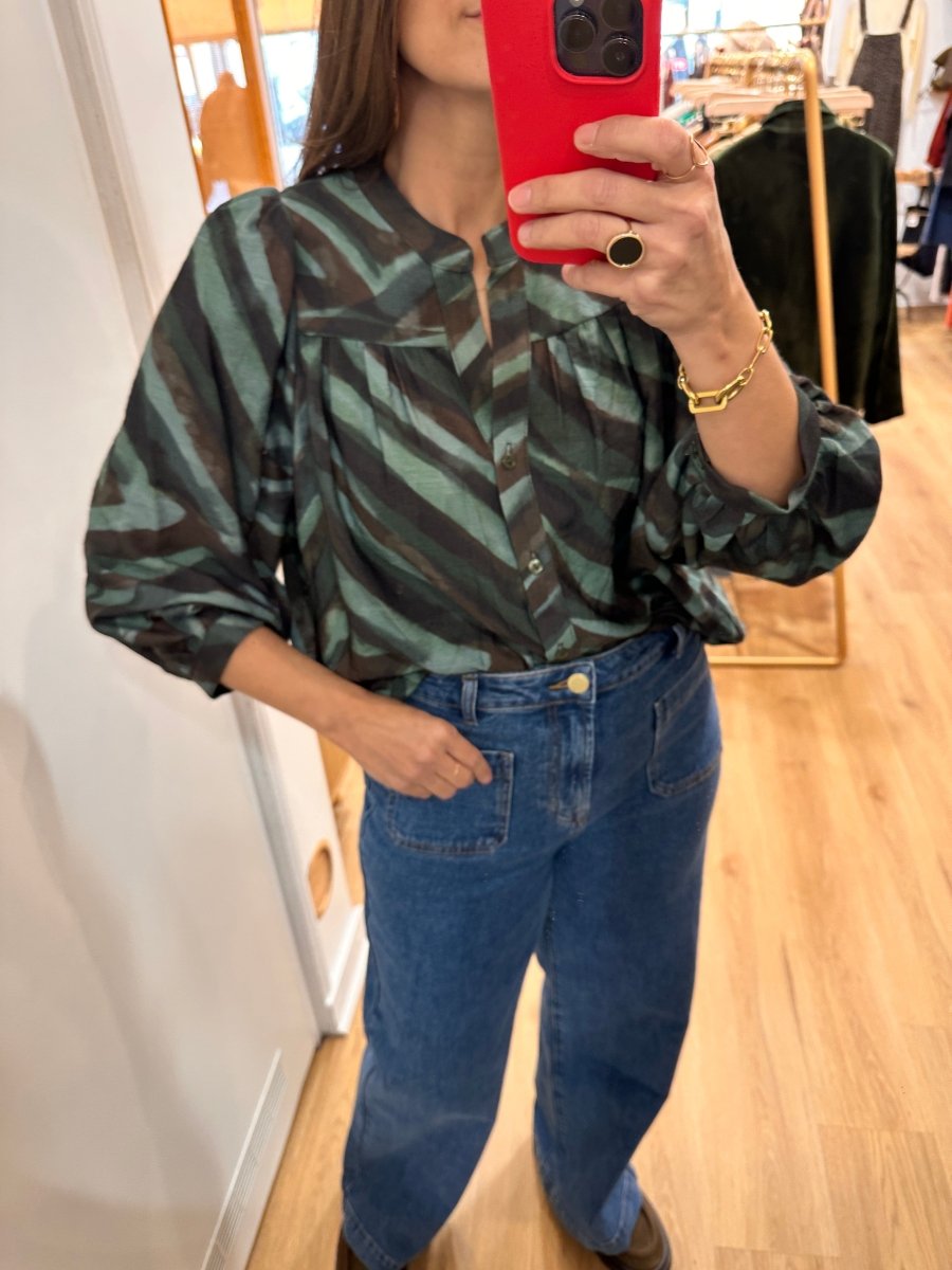 Blouse Louise VERT TACHETE - RUE DES ABBESSES Top