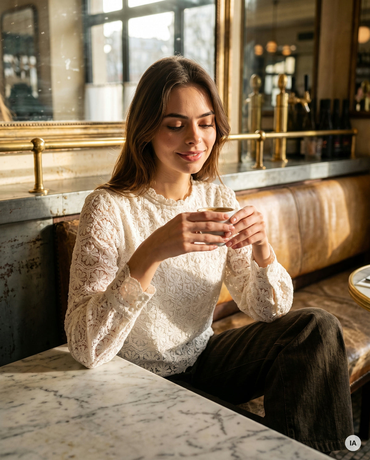 BLOUSE MARINE - YCOO Top — Image générée par IA