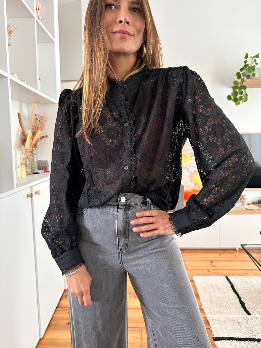 Blouse Nora NOIR - GRACE ET MILA Top pour femme