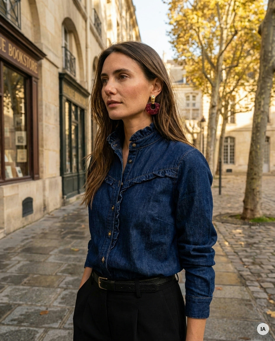 BOUCLES D'OREILLES ASTRID BORDEAUX - BOHM Bague — Image générée par IA