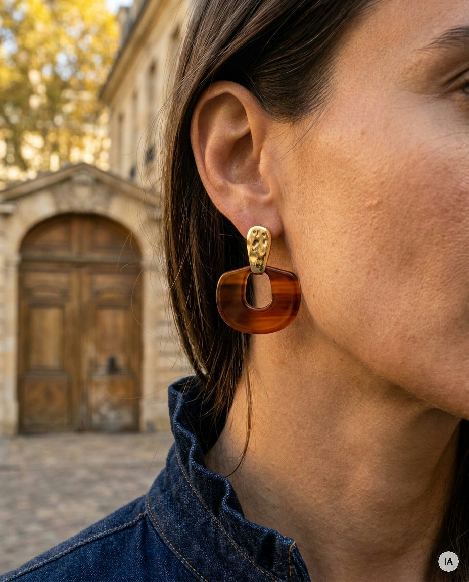 BOUCLES D'OREILLES ASTRID CHOCOLAT - BOHM Bague — Image générée par IA
