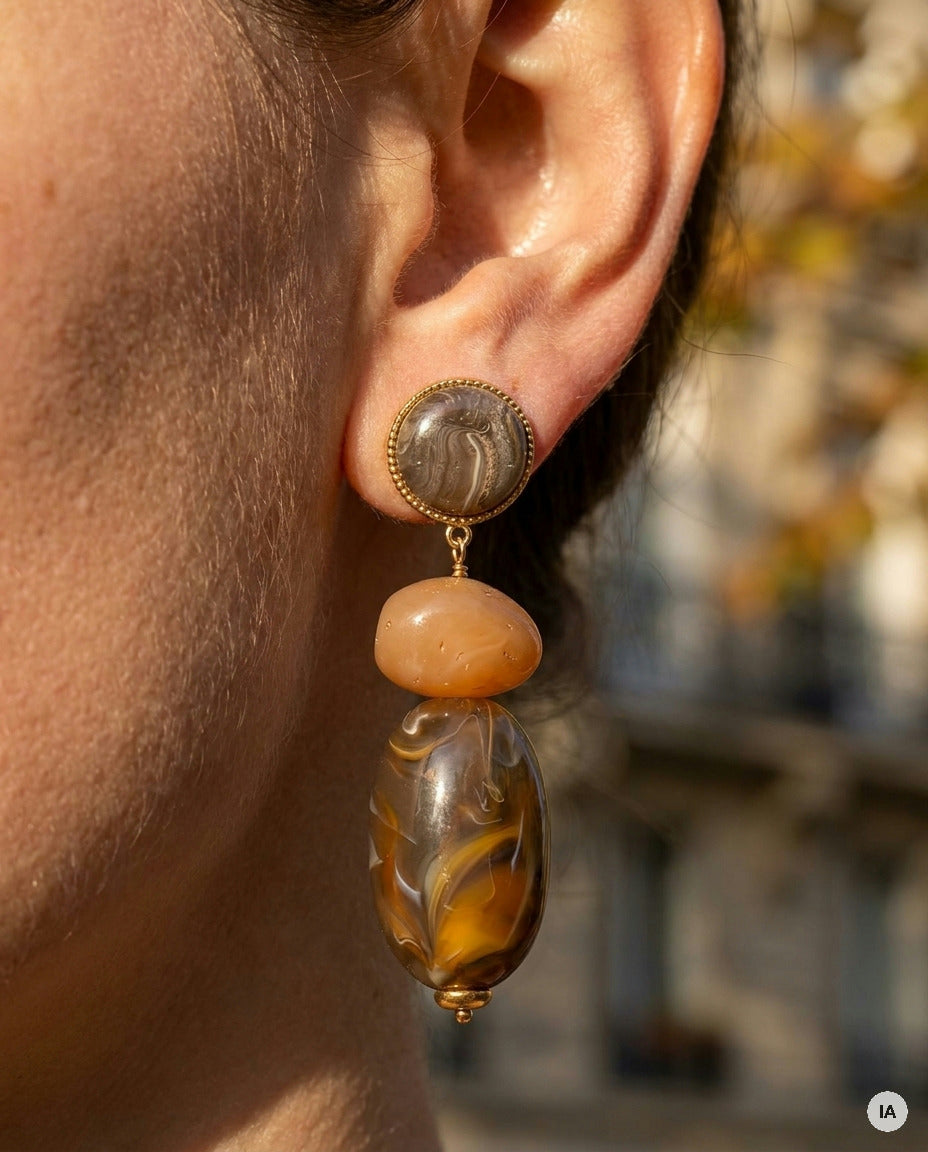 BOUCLES D'OREILLES GIULIA NOIR - BOHM Boucles d'oreilles — Image générée par IA