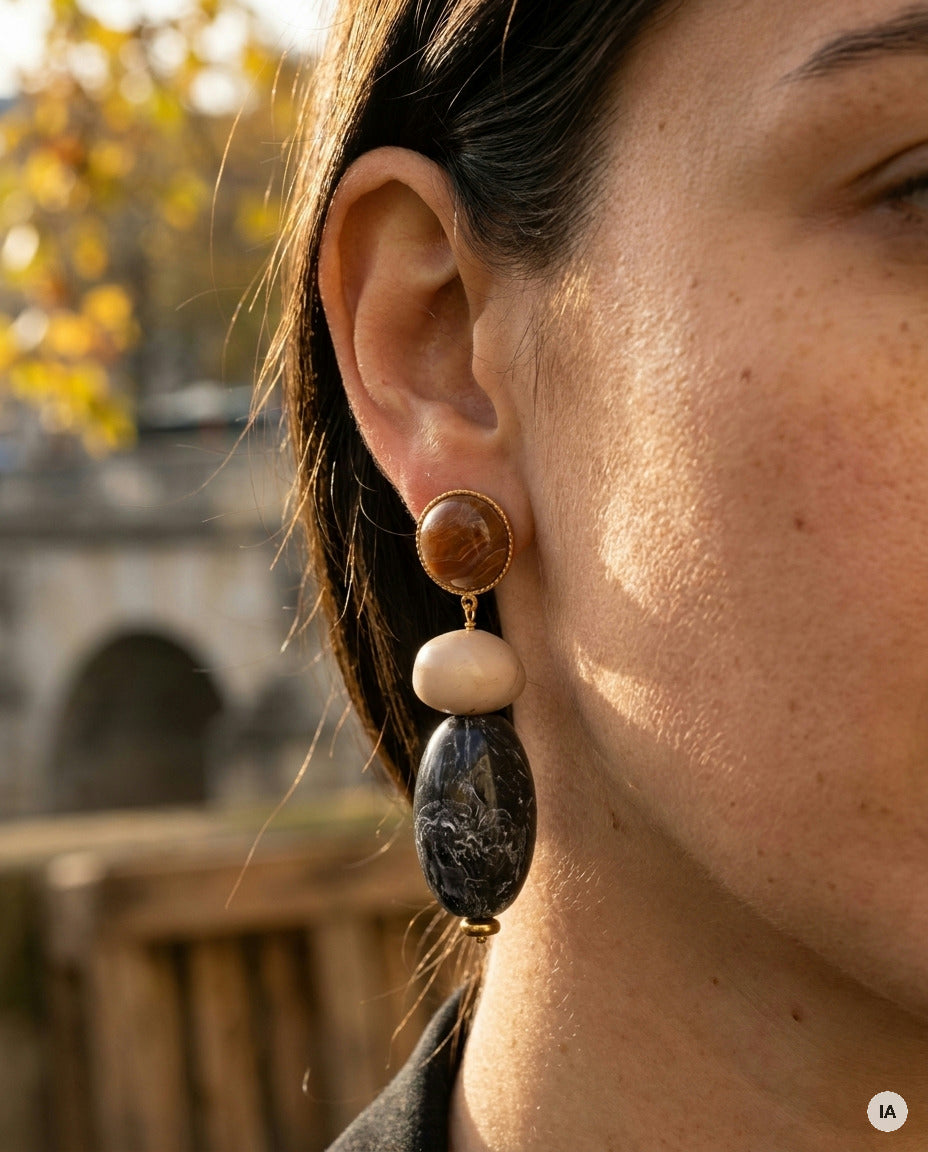 BOUCLES D'OREILLES GIULIA NOIR - BOHM Boucles d'oreilles — Image générée par IA