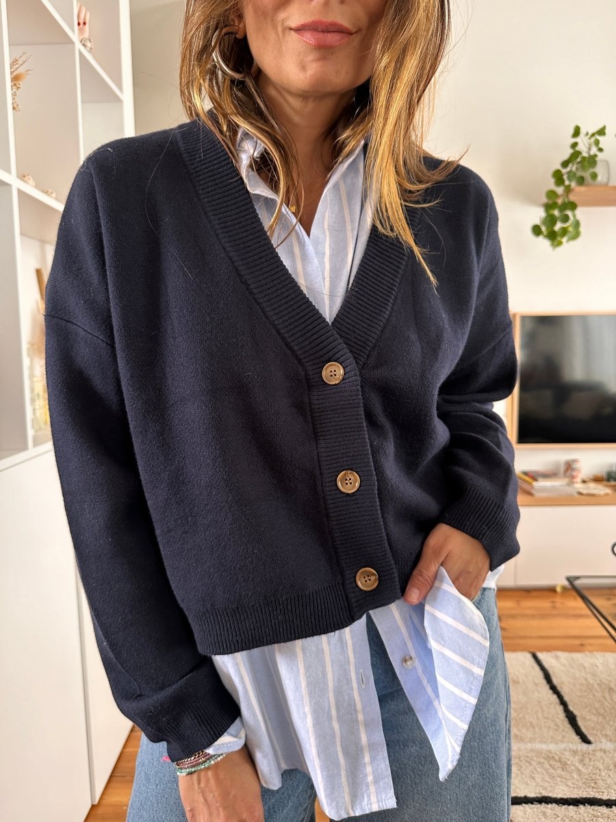 Cardigan Nacho MARINE - GRACE ET MILA Gilet pour femme