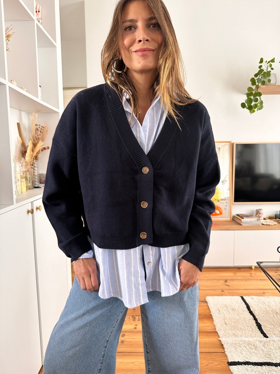 Cardigan Nacho MARINE - GRACE ET MILA Gilet pour femme