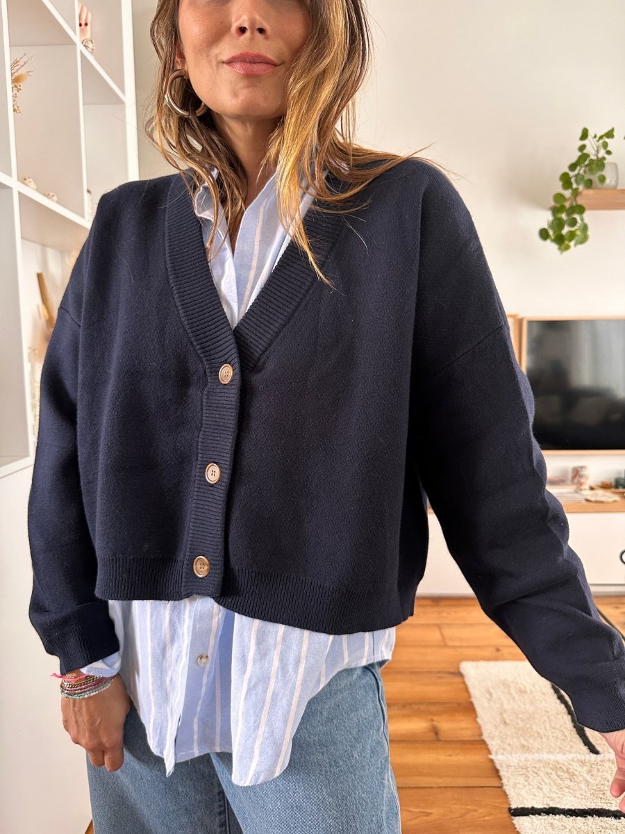 Cardigan Nacho MARINE - GRACE ET MILA Gilet pour femme