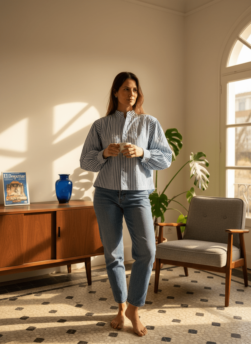 Chemise Agathe BLEU - YCOO Top