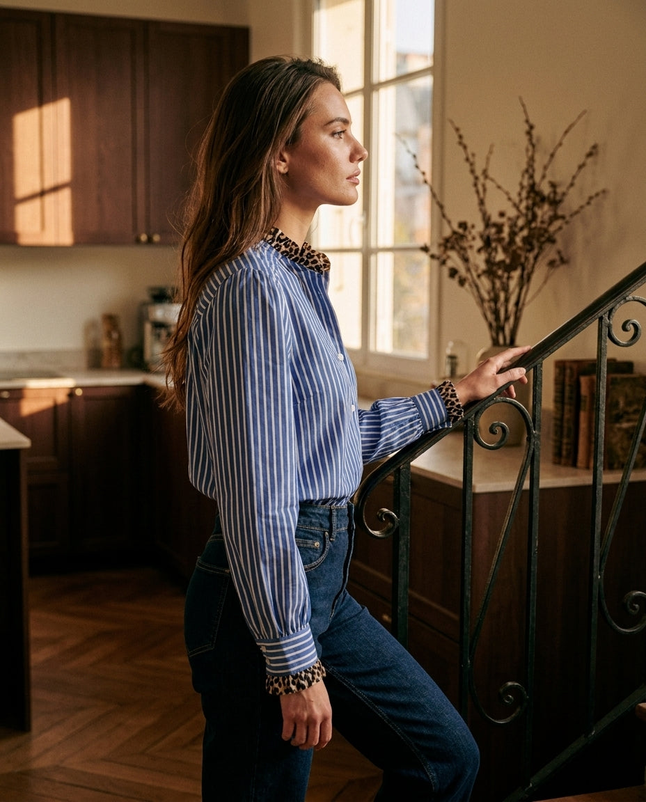 CHEMISE GASPARD BLEU - YCOO Top