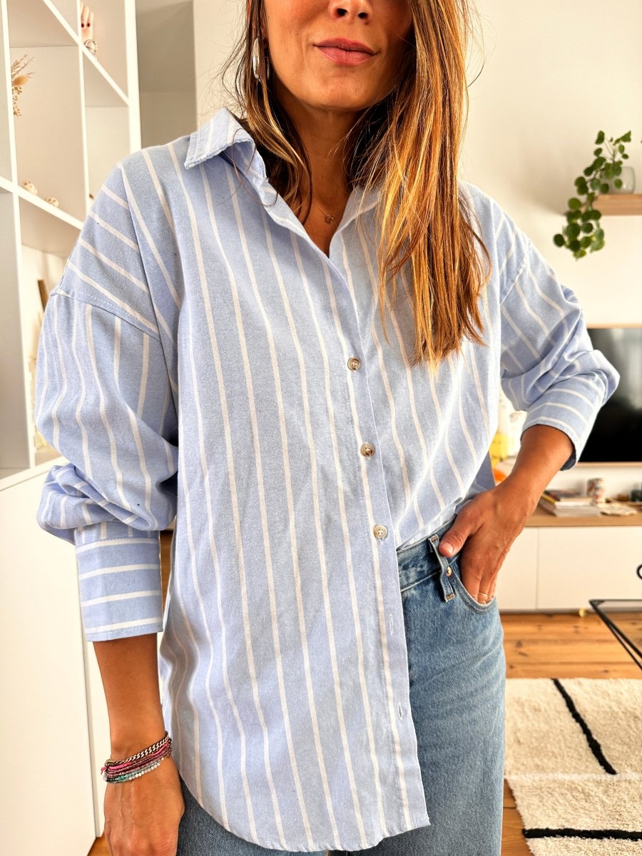 Chemise Karinne BLEU - YCOO Top pour femme