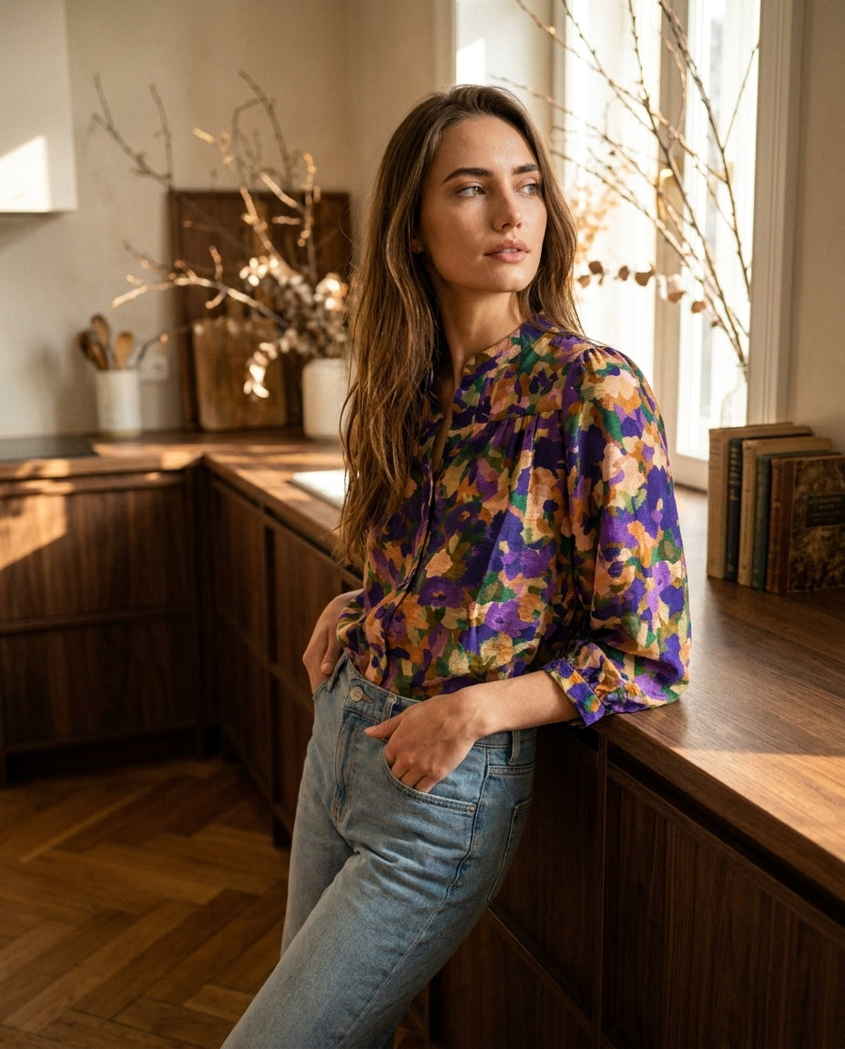 CHEMISE LOUISE VIOLET - RUE DES ABBESSES Top