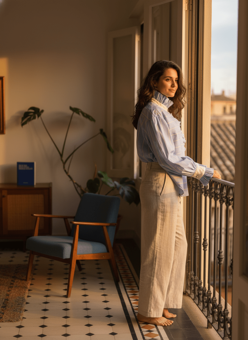 Chemise Vadim BLEU CIEL - OPULLENCE Top