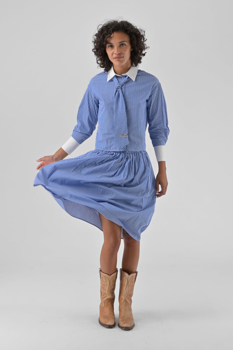 CHEMISIER HANNAEL RAYURES BLEUES - ORFEO TOP