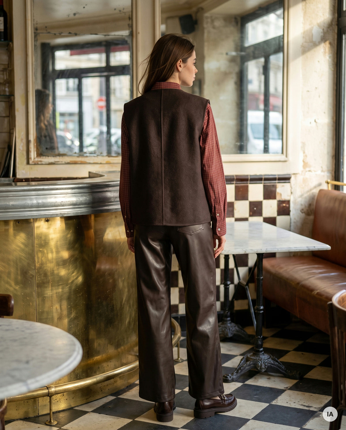 GILET BETY CHOCOLAT - OPULLENCE Gilet — Image générée par IA