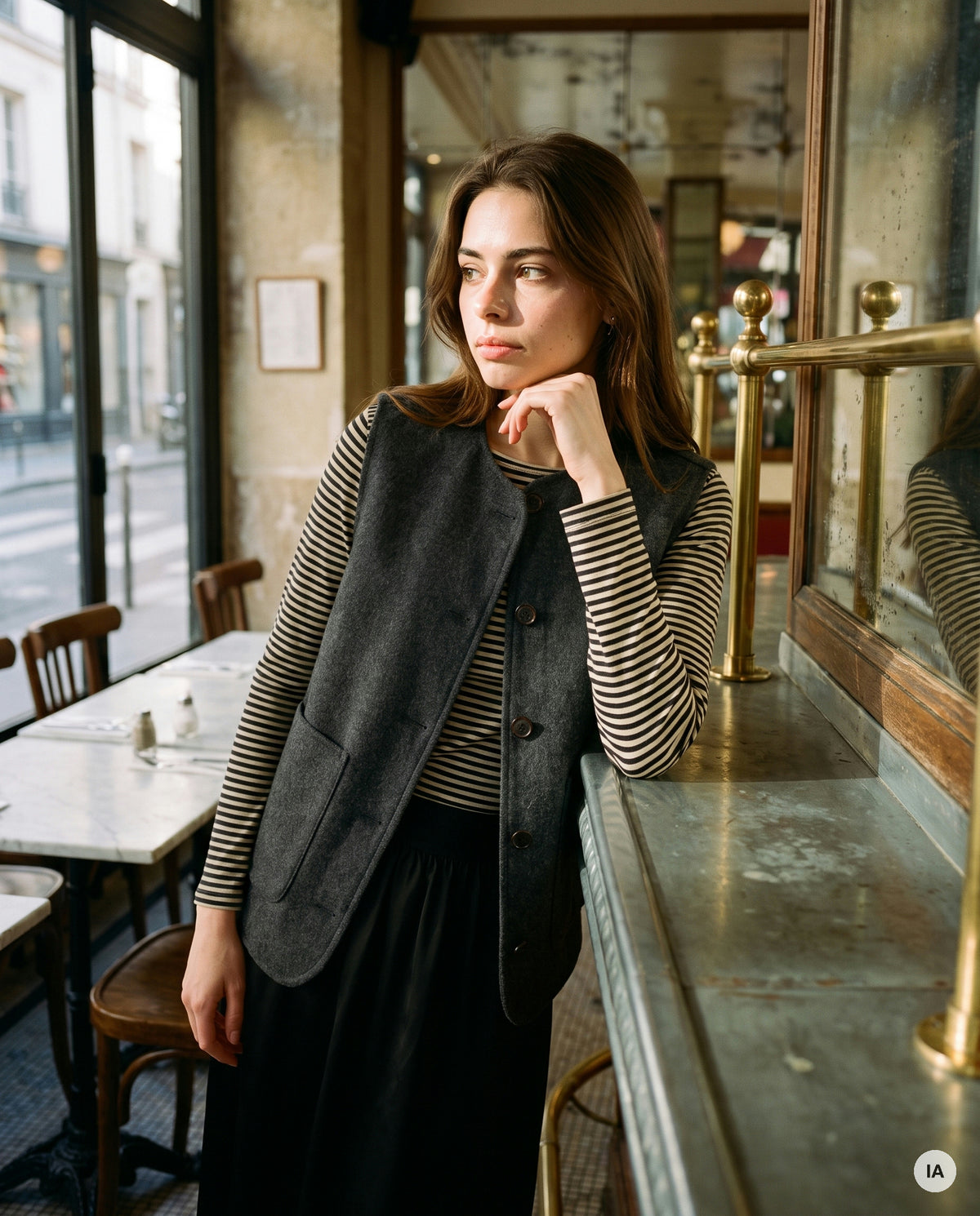 GILET BETY GRIS - OPULLENCE Gilet — Image générée par IA