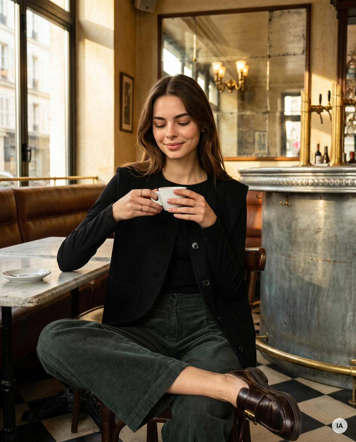 GILET BETY NOIR - OPULLENCE Gilet — Image générée par IA