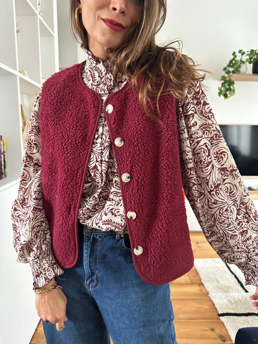 Gilet Maxine BORDEAUX - ATELIER EVENE Gilet