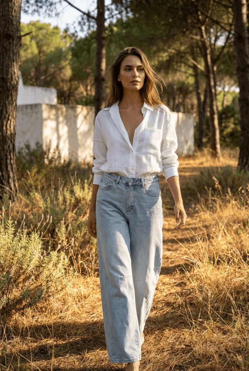 Jean Large Balloon - Brook BLEU CLAIR - ORAIJE Pantalon