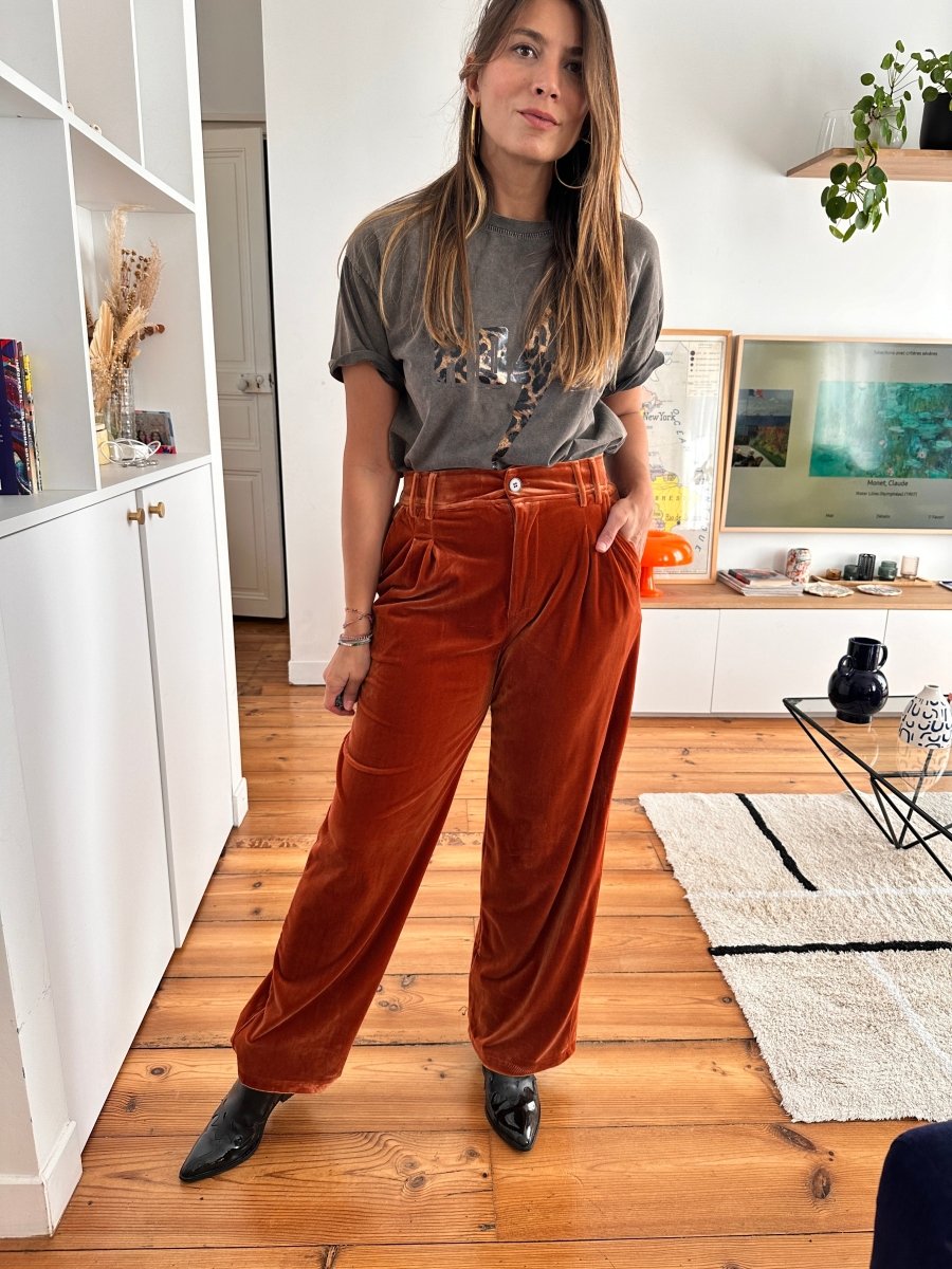 Pantalon Anixo ORANGE - SEEUSOON Pantalon