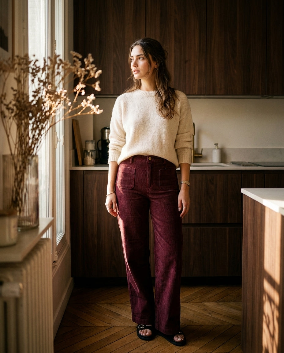PANTALON ATLANTY BORDEAUX - LA PETITE ETOILE PANTALON