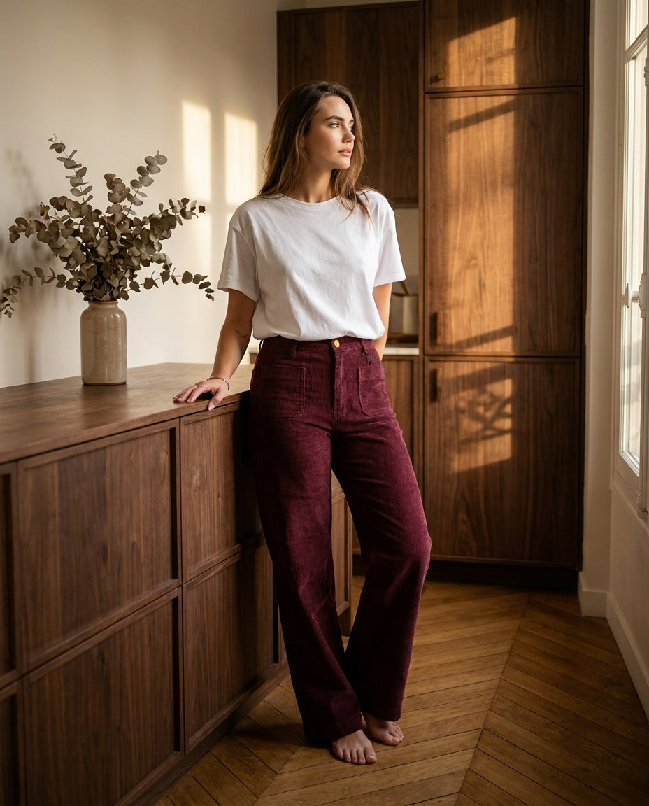 PANTALON ATLANTY BORDEAUX - LA PETITE ETOILE PANTALON