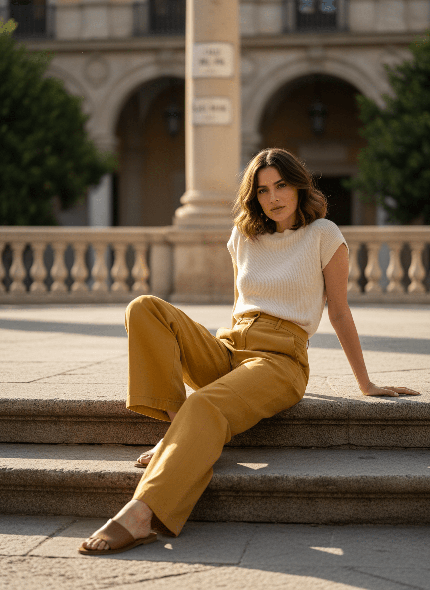 PANTALON CALIA OCRE - RUE MAZARINE PANTALON