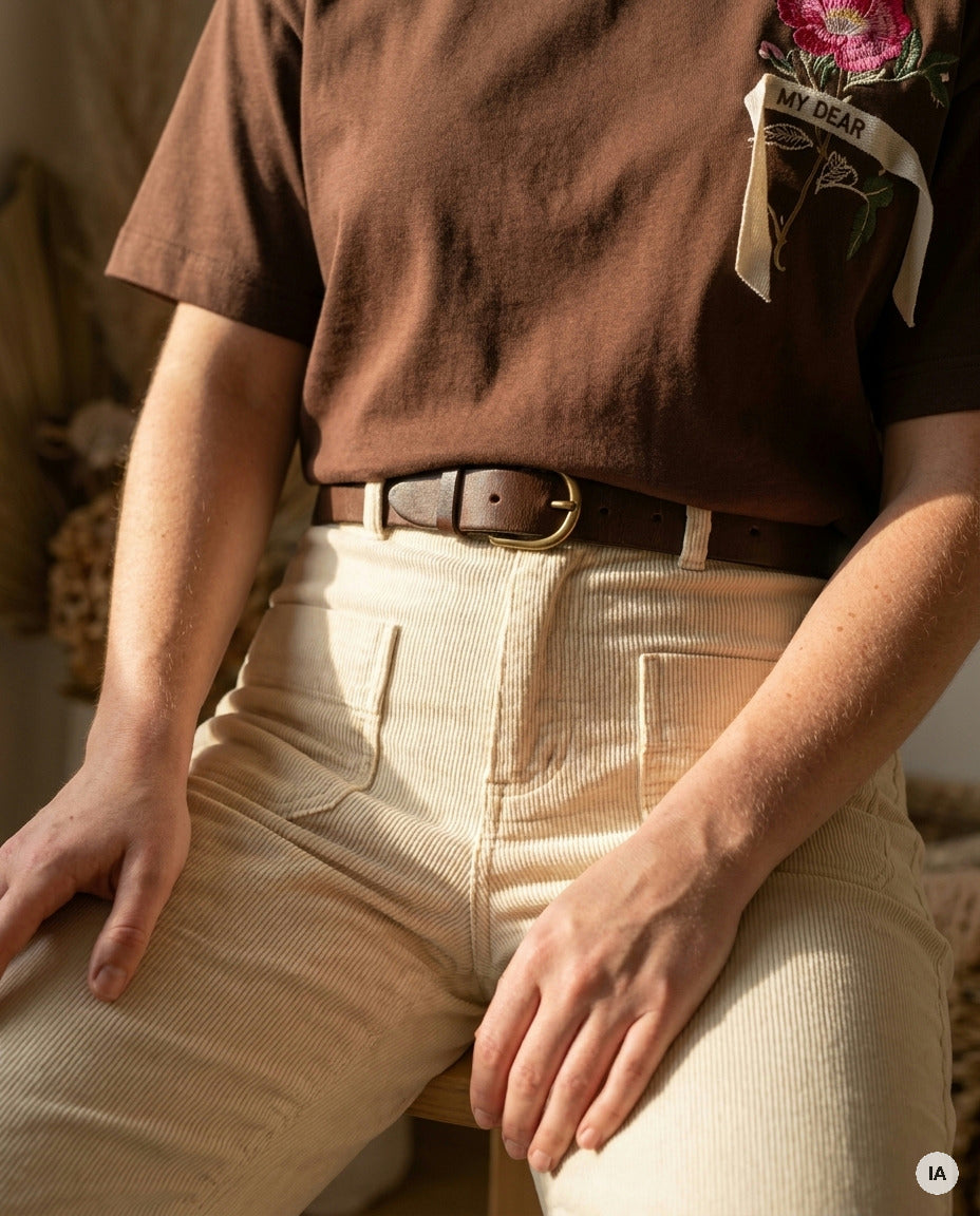 PANTALON CANELLE ECRU - ORFEO PANTALON — Image générée par IA