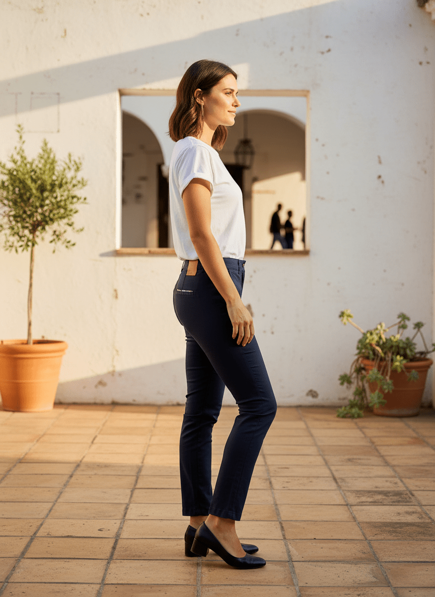 Pantalon chino slim stretch (Made in Europe) NOIR - LOOKUP PANTALON