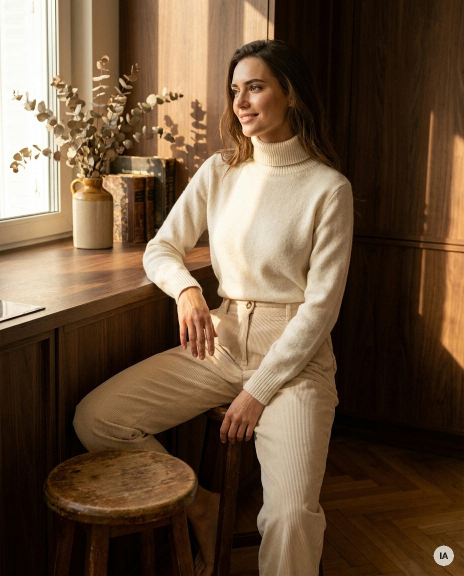 PANTALON NORA ECRU - ORFEO PANTALON — Image générée par IA