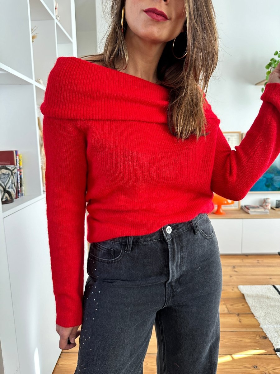 Pull Oranger ROUGE - GRACE ET MILA Pull