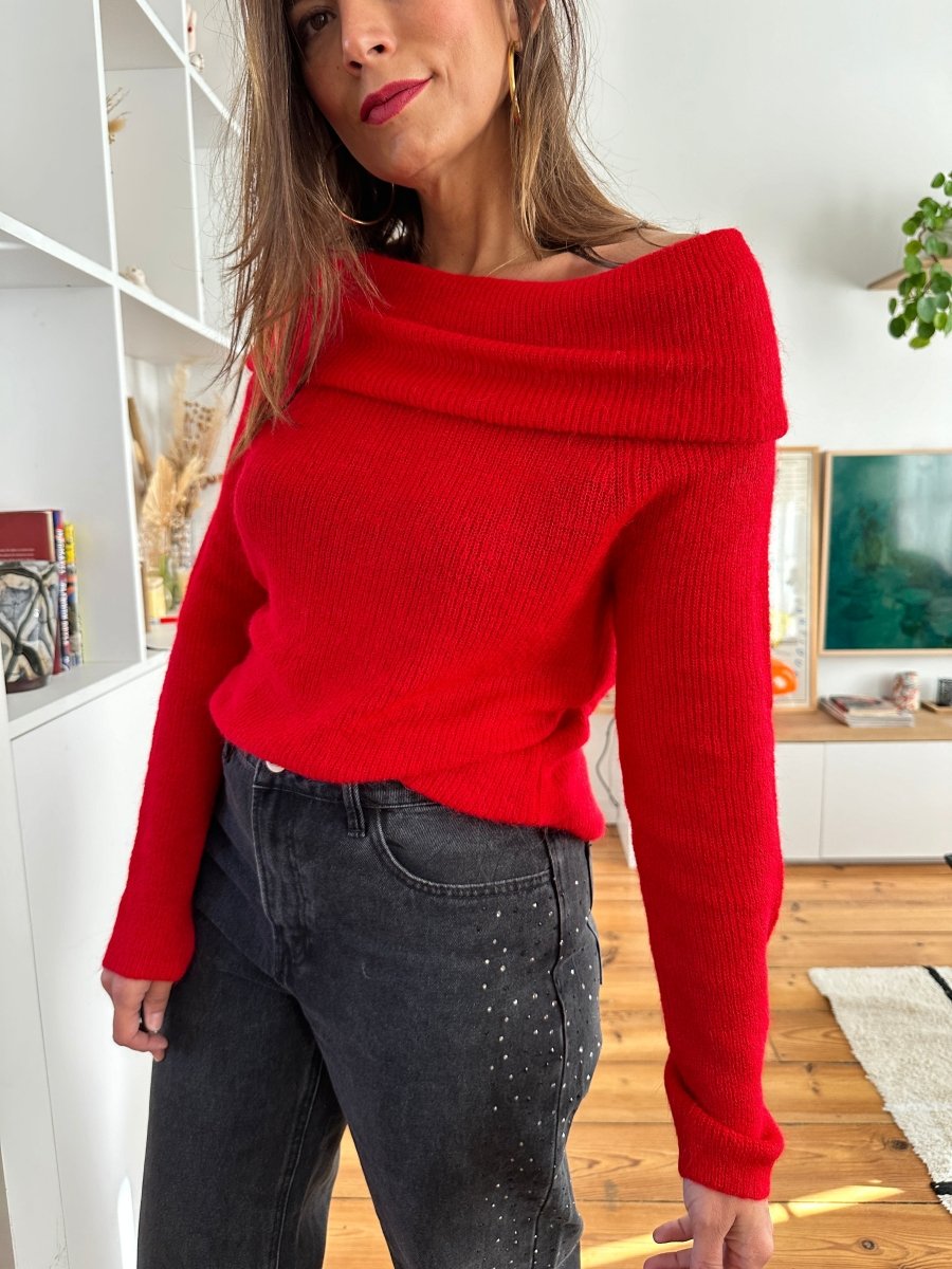 Pull Oranger ROUGE - GRACE ET MILA Pull