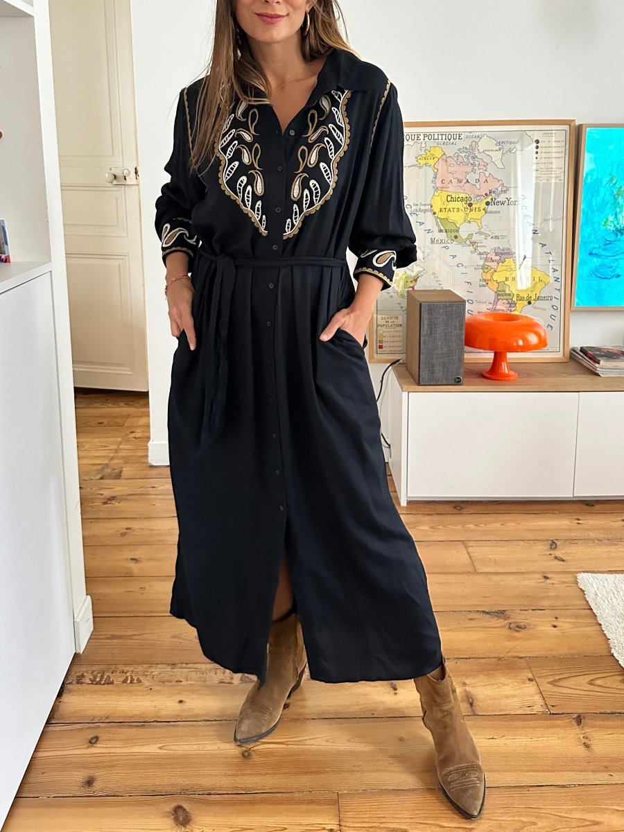 Robe Oriany NOIR - ANGE Robe