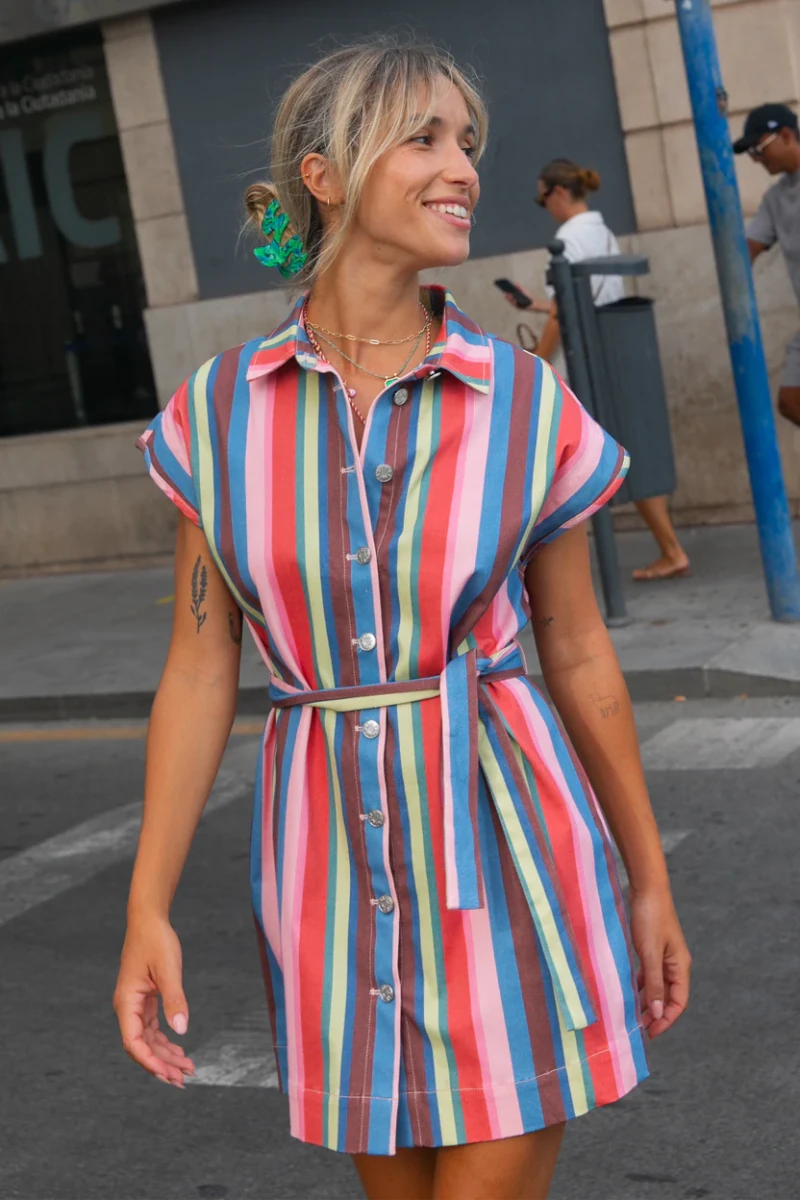 ROBE RIMIA RAYURES ARLEQUIN - LAUREPLUSMAX Robe