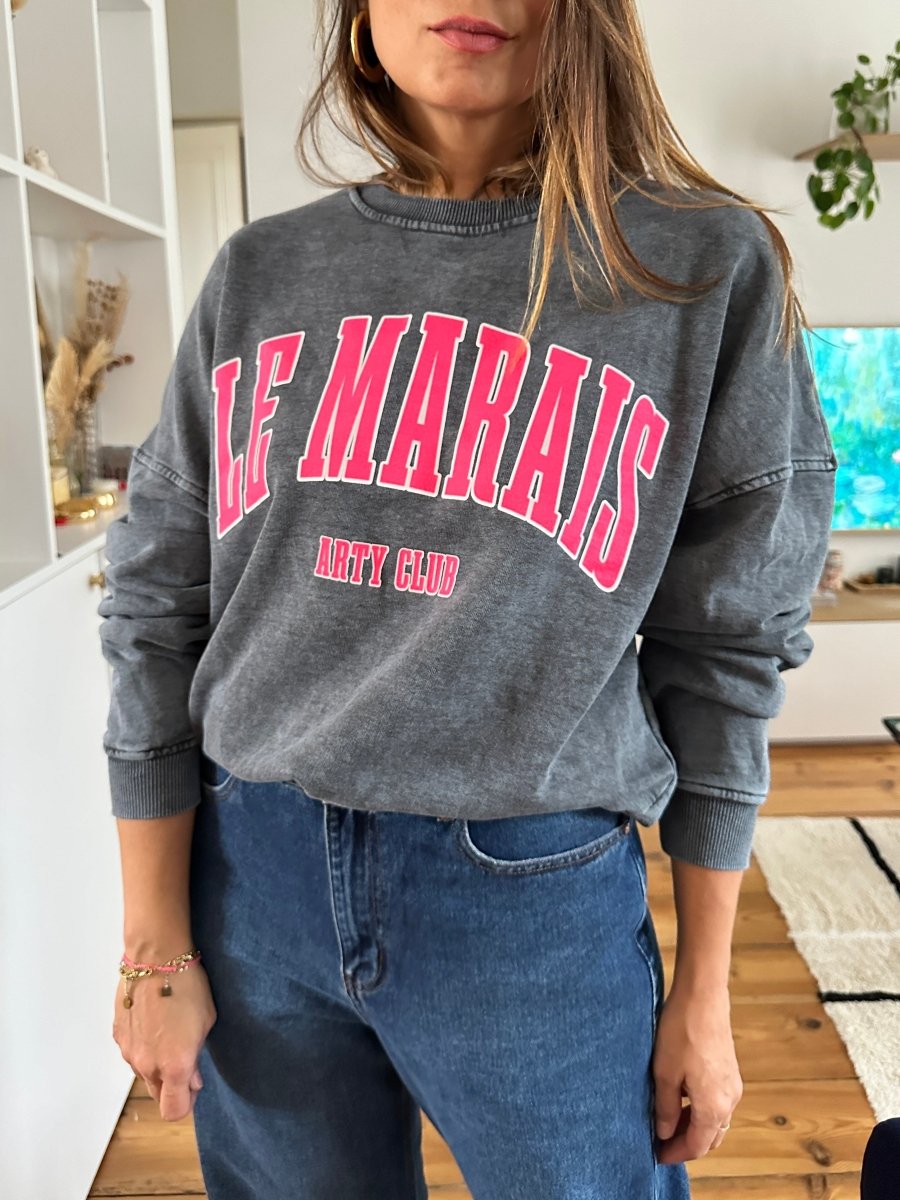 Sweat Marais NOIR FUSCHIA - ARTY BLUSH Sweat