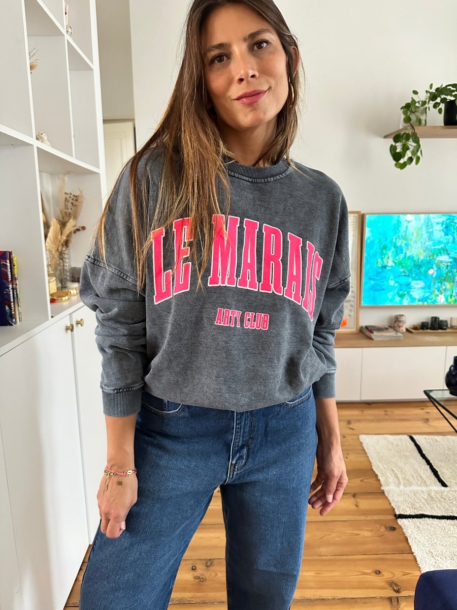 Sweat Marais NOIR FUSCHIA - ARTY BLUSH Sweat