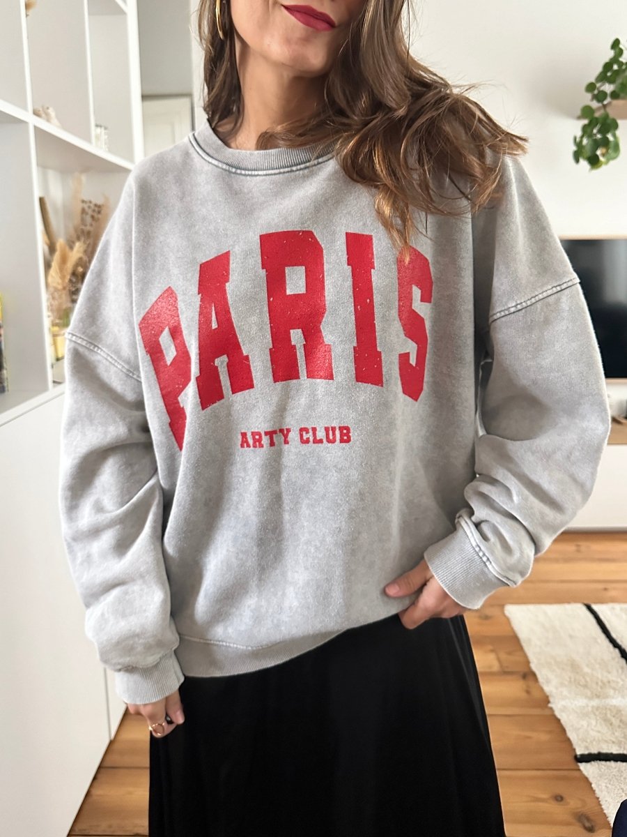 Sweat Paris GRIS ROUGE - ARTY BLUSH Sweat