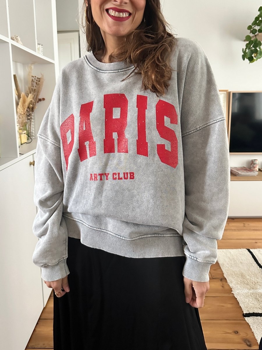 Sweat Paris GRIS ROUGE - ARTY BLUSH Sweat