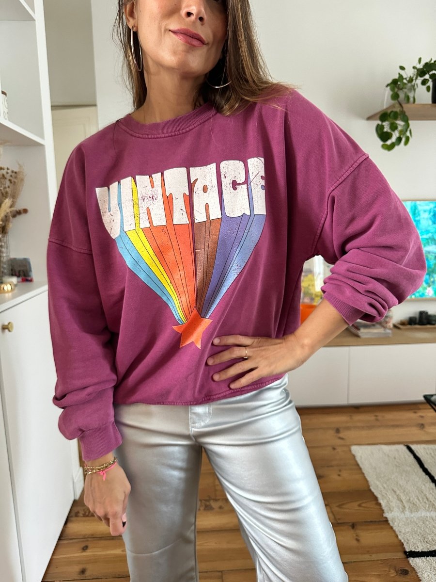 Sweat Vintage BORDEAUX - ARTY BLUSH Sweat