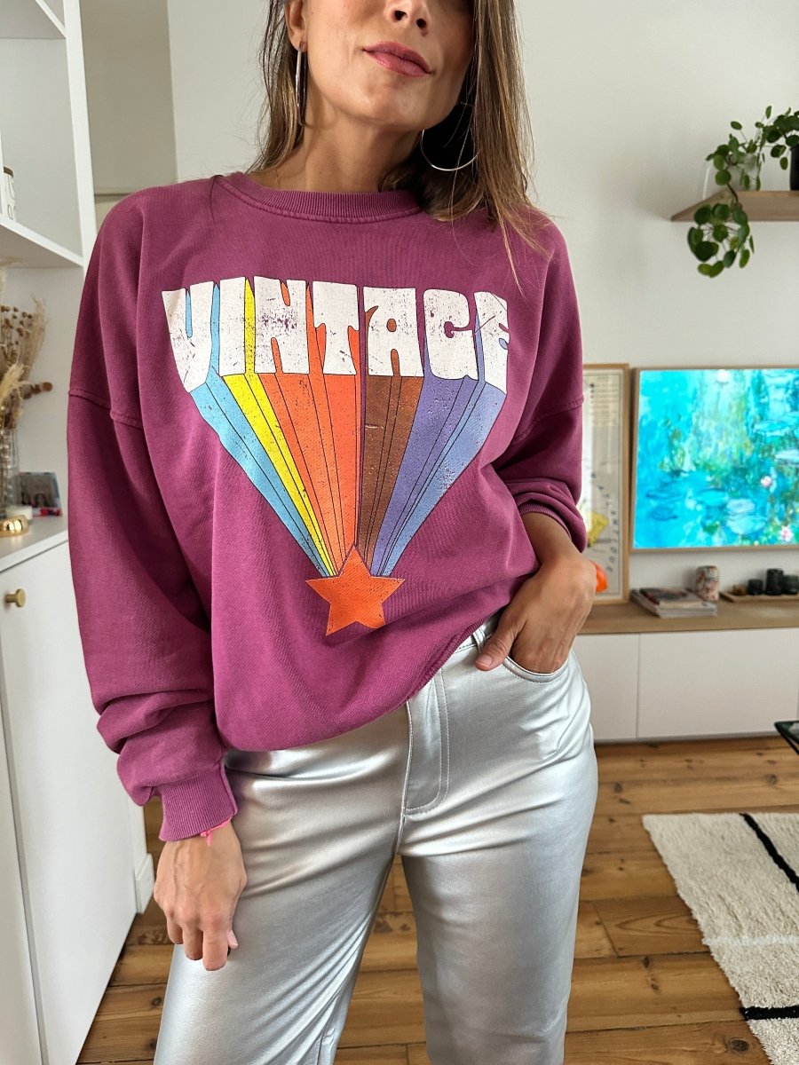 Sweat Vintage BORDEAUX - ARTY BLUSH Sweat