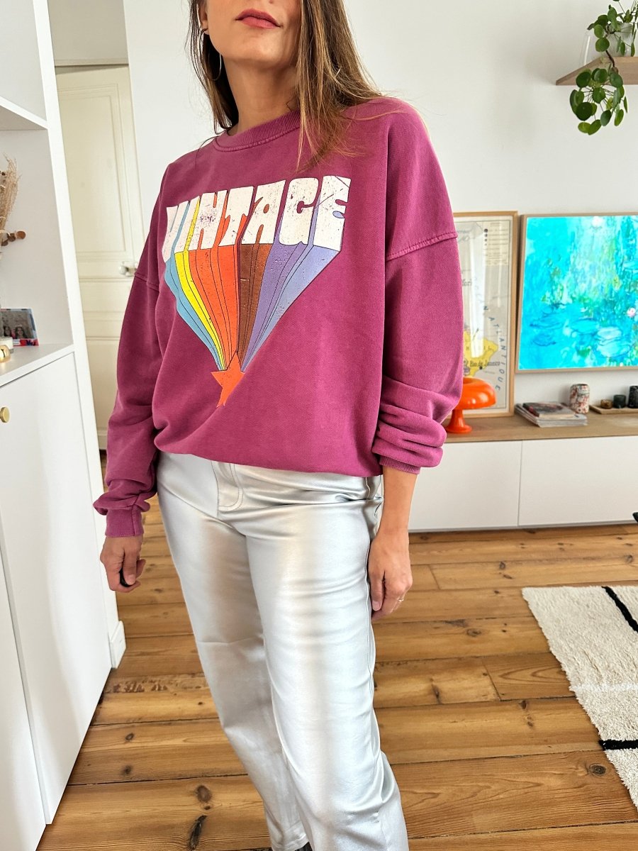 Sweat Vintage BORDEAUX - ARTY BLUSH Sweat