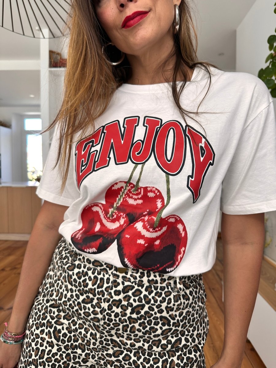 T-shirt Cherry BLANC - ATELIER EVENE Top pour femme