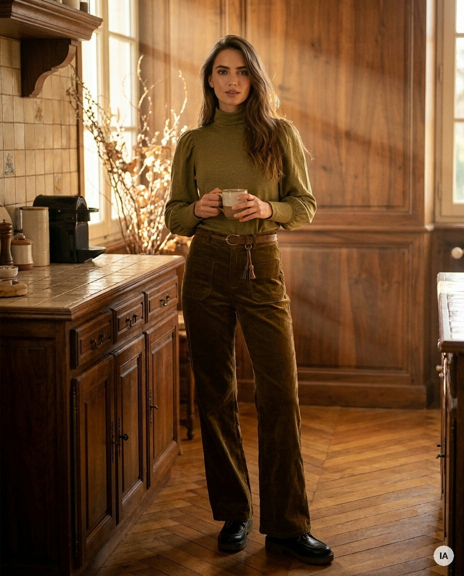 T-SHIRT ELYCIA OLIVE - MINUIT DOUZE T-SHIRT — Image générée par IA