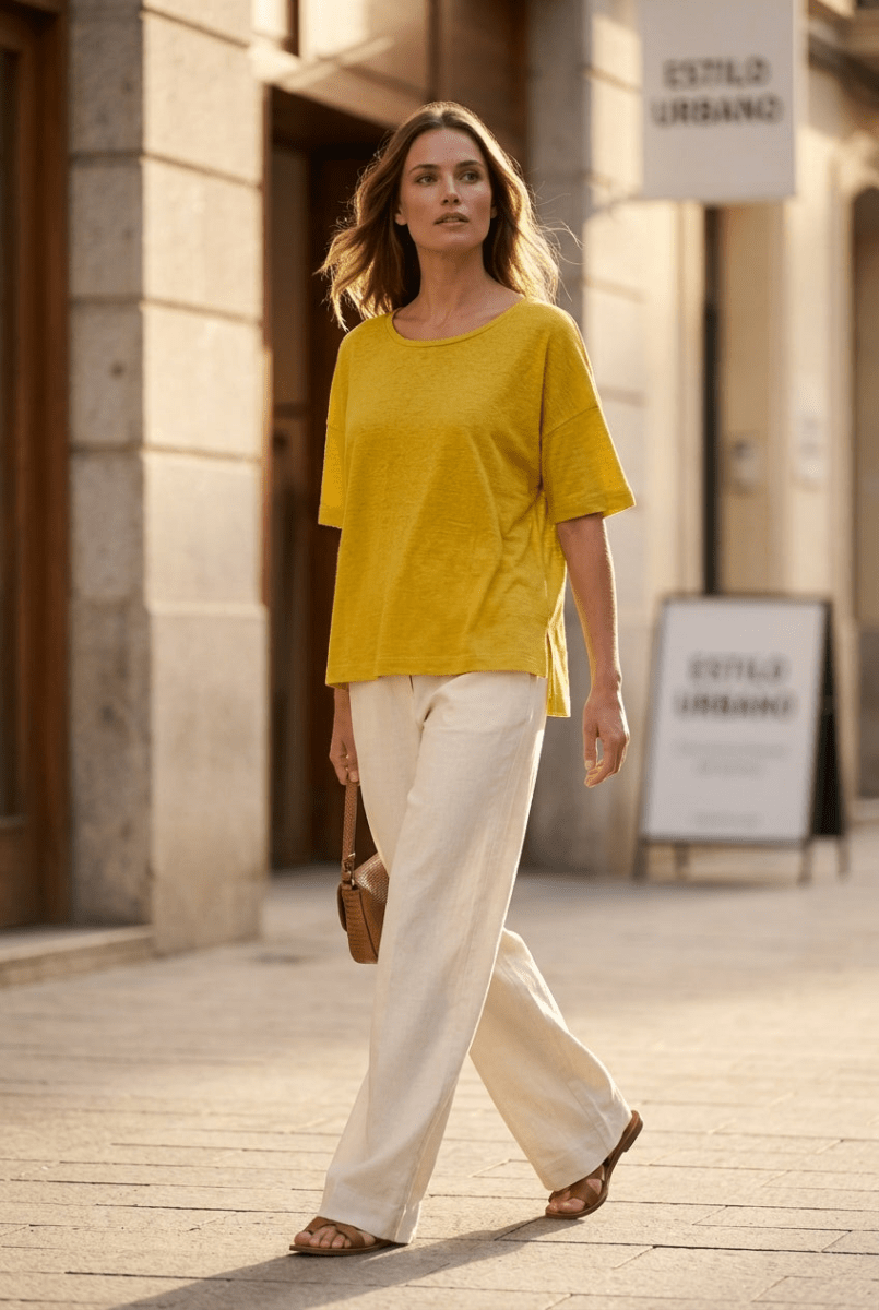 T - SHIRT FLORA OCRE - RUE MAZARINE TOP