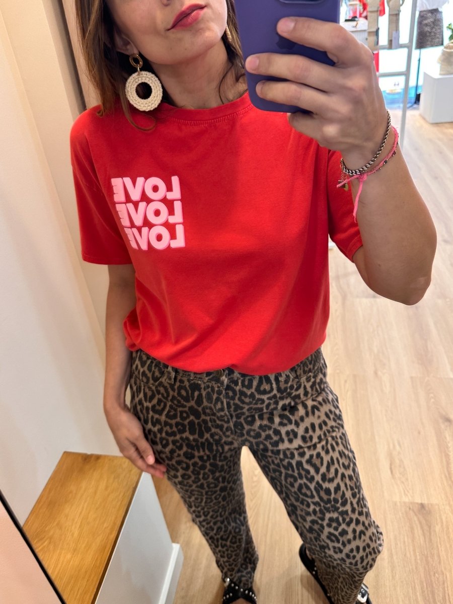 T - shirt Frenchy LOVE ROUGE - Loëla Top pour femme