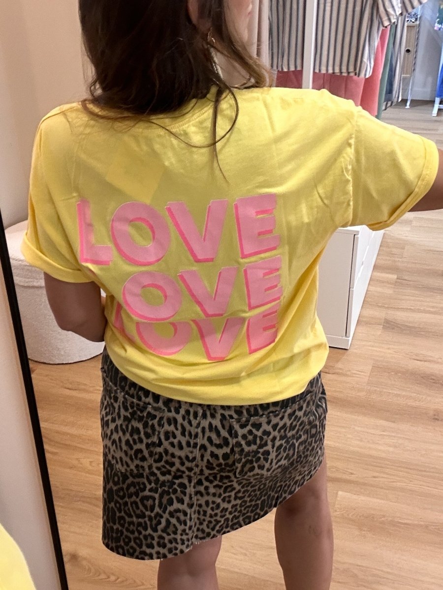 T - shirt Frenchy LOVE JAUNE - Loëla Top pour femme