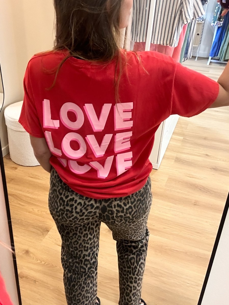 T - shirt Frenchy LOVE ROUGE - Loëla Top pour femme