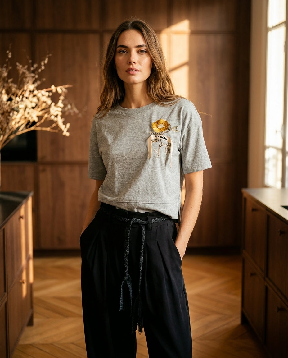 T-SHIRT SOHANNE GRIS CHINE - ORFEO T-SHIRT