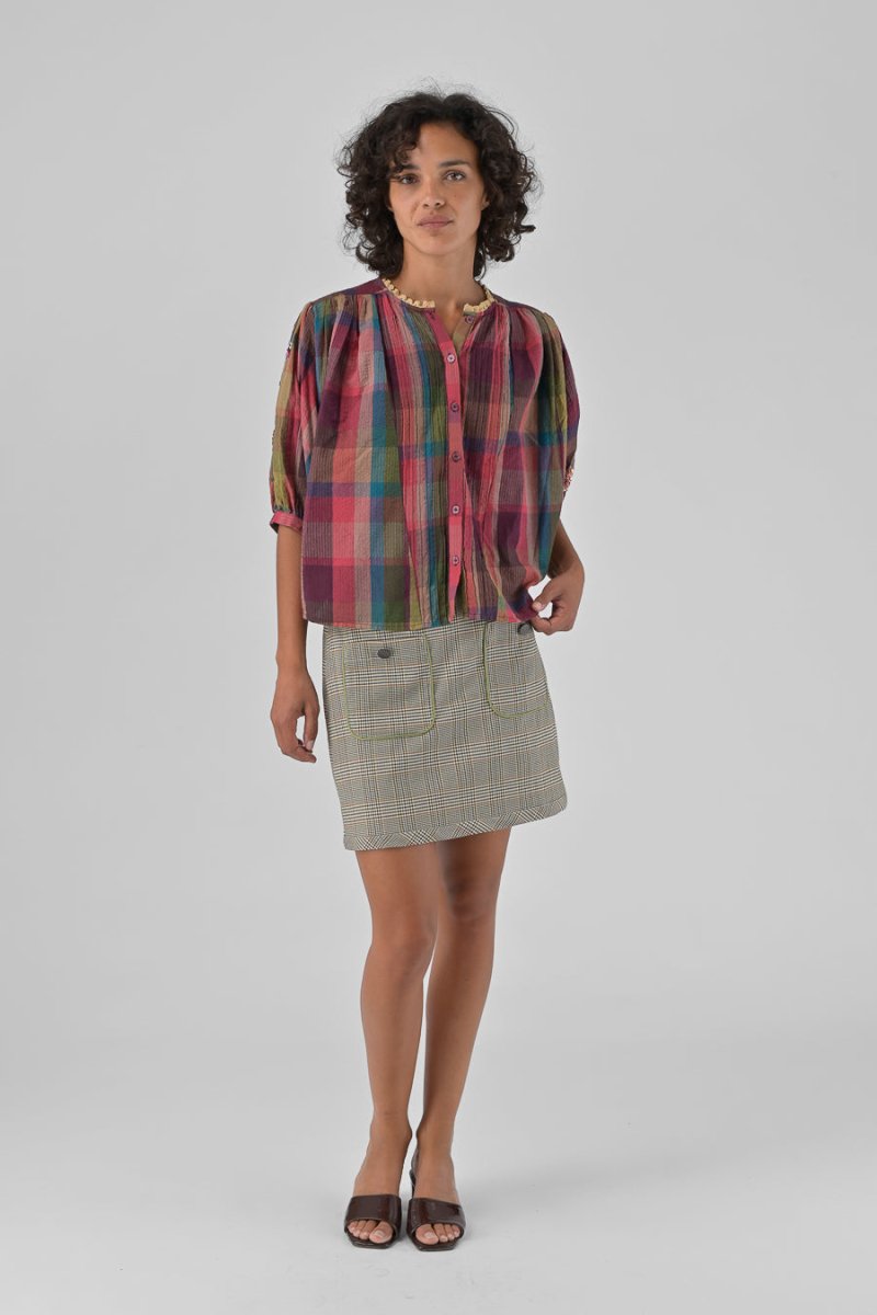 TOP MARA CARREAUX ROSES - ORFEO TOP